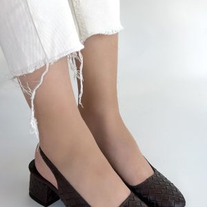 Dier Kahverengi Cilt Topuklu Ayakkabı