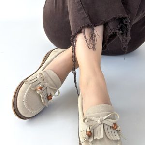 Boriy Bej Deri Tozu Süet Babet Ayakkabı