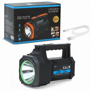 Şarjlı Dev Boy El Feneri 25w Süper Parlak Led El Lambası Kamp, Av Ve Güvenlik İçin İdeal