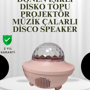 Sesle Etkileşimli Yıldız Projektörlü Gece Lambası – Bluetooth Hoparlörlü, Usb Girişli, Dönen Okyanus