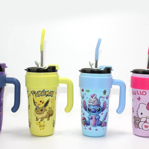 Sevimli Anime Karakterli Pipetli Termos & Suluk Alk4714