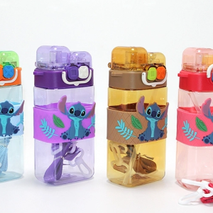 Stitch Çift Bölmeli Pipetli Matara & Suluk Alk5111