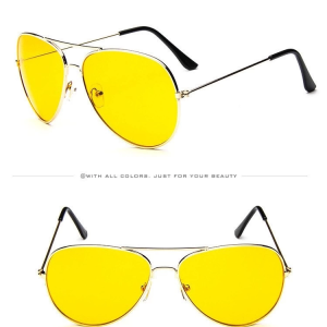 Unisex Gold Metal Çerçeveli Damla Gözlük (kutulu)