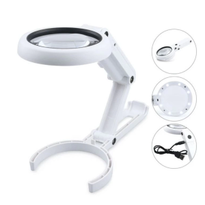 Usb Şarj Edilebilir Katlanabilir 3.5-10x Büyüteç 8 Ledli Masa Ve Eliçin  Taşınabilir Büyüteç Fs90rc