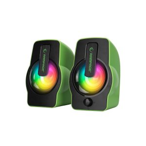 YEŞİL - RGB IŞIKLI 1+1 HOPARLÖR SPEAKAER SET USB KABLO 2.0 MULTİMEDYA - 6W (5296)