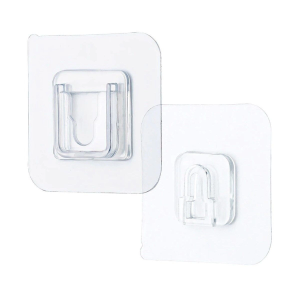 Yumurcak Shop® Eşya Sabitleme Askısı 10 Çift Şeffaf Çift Taraflı Yapışkanlı Geçmeli Klips