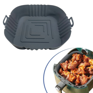 Yumurcak Shop® Renkli Isıya Dayanıklı Yıkanılabilir Silikon Fırın Ve Airfryer Kare Model Pişirme Matı 20 Cm
