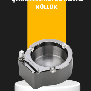 Yuvarlak Çakmaklı Küllük Dayanıklı Metal Yapı