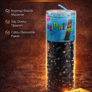 2 Kutu 100 Adet Siyah Lastik Toka Seti Siyah Renkli Saç Lastiği Çocuk ve Kadın Saç Tokası