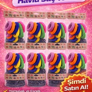 6’lı 12 Paket Karışık Renkli Havlu Saç Tokası Yumuşak Elastik Dayanıklı Lastik Toka Seti
