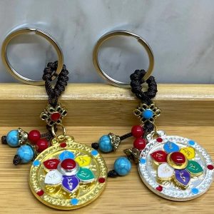 Metal Lotus Tılsımlı Şans Anahtarlık Alk4460