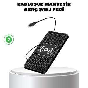 Manyetik Kablosuz Şarj Pedi 15W Hızlı Şarj Kaymaz Silikon Qi Destekli