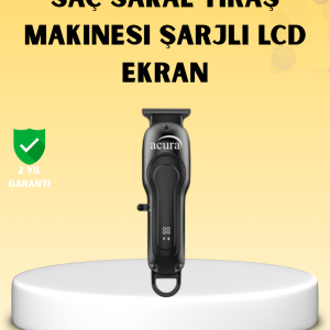 Profesyonel Tıraş Makinesi LCD Ekranlı Turbo Mod ve Güçlü Motor