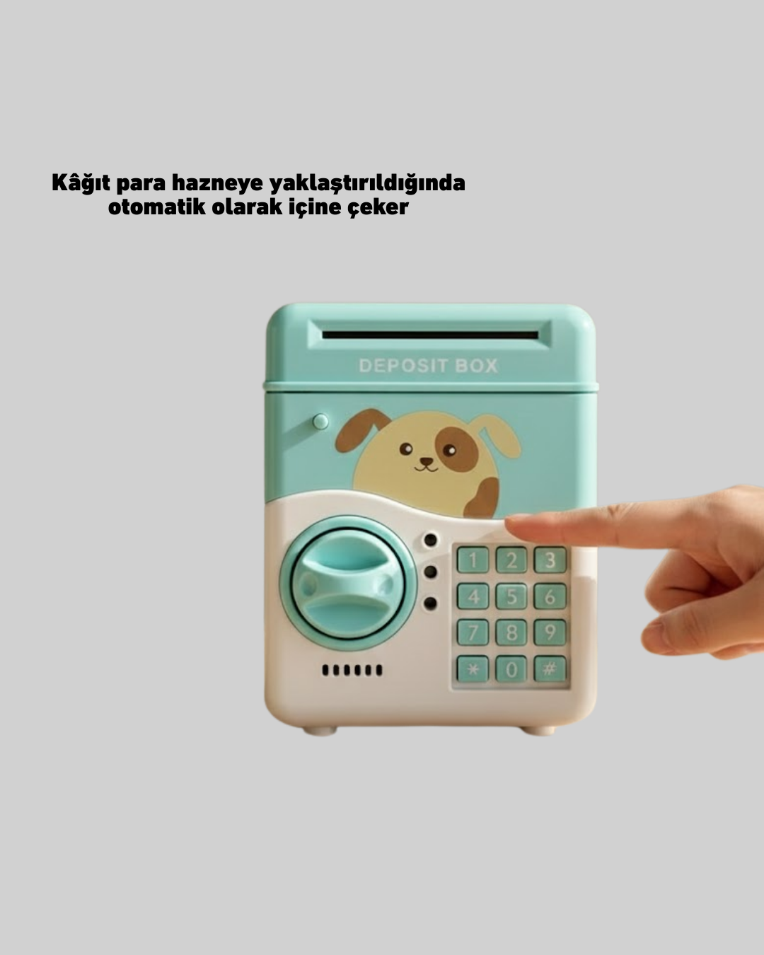 Su Yeşili Elektronik Şifreli ATM Tasarımlı Para Biriktirme Kumbarası - Görsel 5