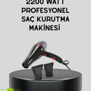 Profesyonel 2200W Fön Makinesi – AC Motorlu, Hızlı Kurutma, Hafif Tasarım