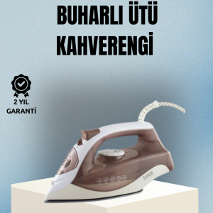 2200 Watt Buharlı Ütü Kahverengi Seramik Taban Şok Buharlı