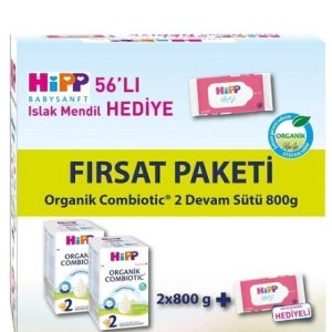 2 Organik Combiotic Bebek Sütü 800 Gr X2 Islak Mendil Hediyeli