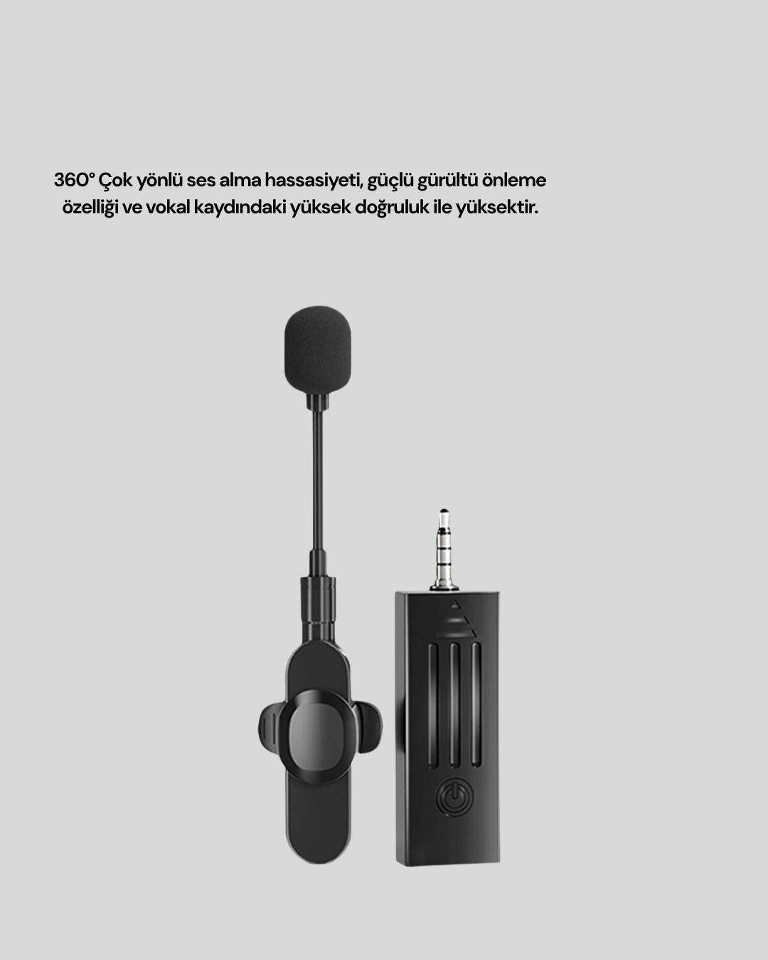 2.4 Ghz Kablosuz Yaka Mikrofonu – 60 Metre Menzil, Gürültü Azaltma, Type-c Şarjlı - Görsel 2