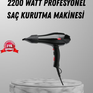 2200W Fön Makinesi – Profesyonel AC Motor, Soğuk ve Sıcak Üfleme