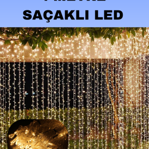 4 Metre Icicle Şelale Led Perde Işık Sarı Aydınlatma