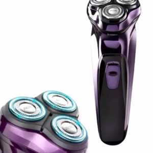 3 Bıçaklı Döner Başlıklı Sakal Sıfır Alma Tıraş Makinesi Profesyonel Paslanmaz Çelik