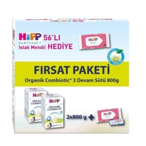 3 Organik Combiotic Bebek Sütü 800 Gr X2 Islak Mendil Hediyeli