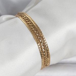 316L Çelik Gold Renk 3'lü Kadın Bileklik - TJ-BB8384