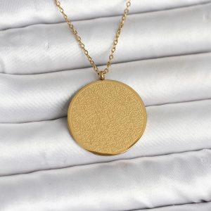 316L Çelik Gold Renk Ayetel Kürsi ve Allah Yazılı Kolye - TJ-BKO11055