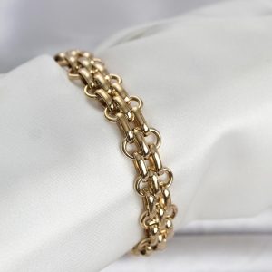 316L Çelik Gold Renk Hasır Zincir Model Kadın Bileklik - TJ-BB8381