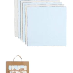 Colours Kutulu 6lı Penye Mendil 20x20 90161 Ekru Mavi