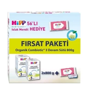 3 Organik Combiotic Bebek Sütü 800 Gr X2 Islak Mendil Hediyeli