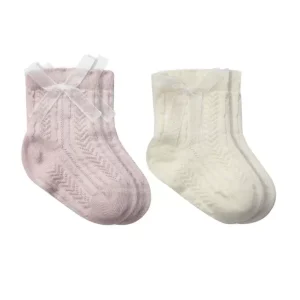 Fiyonklu Penye Soket Çorap 2li 10149 Lila