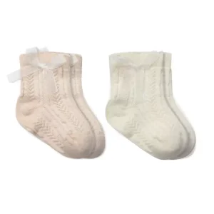 Fiyonklu Penye Soket Çorap 2li 10149 Somon