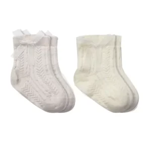 Fiyonklu Penye Soket Çorap 2li 10149 Taş