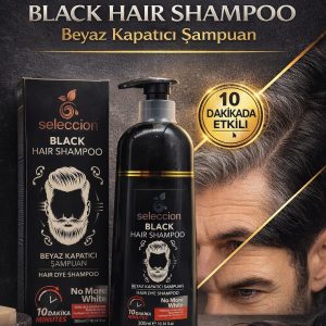 Seleccion Black Hair Shampoo Beyaz Kapatıcı Şampuan 300 ml Erkek Saç Boya Şampuanı