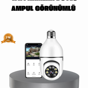 360° Akıllı Güvenlik Kamerası – Duya Takılabilir, Wi-Fi Bağlantılı, Hareket Sensörlü