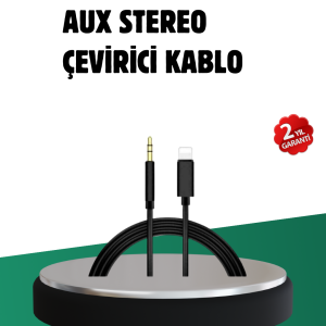 iPhone Uyumlu Lightning – 3.5mm Aux Adaptör Kablo Stereo Ses Aktarım