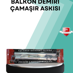 Kare Küpeşte Uyumlu Balkon Çamaşır Askısı 25x60 cm Beyaz Pratik