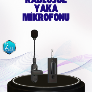 2.4 GHz Kablosuz Yaka Mikrofonu – 60 Metre Menzil, Gürültü Azaltma, Type-C Şarjlı
