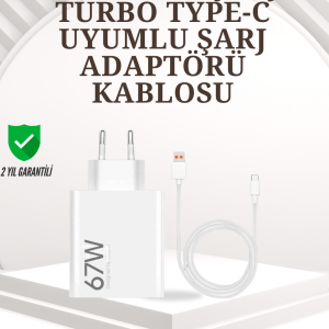Type-C Uyumlu 67W Turbo Hızlı Şarj Aleti Akıllı Koruma Sistemli