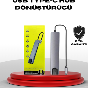 4K HDMI Çıkışlı, Gigabit Ethernet'li USB‑C Çoklu Port Hub