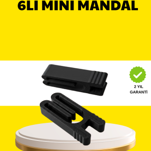 Tekrar Kullanılabilir Poşet Mandalı Siyah 6’lı Set