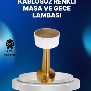 Kablosuz Dokunmatik Masa Lambası – Şık Modern Metal Gövde, USB Şarjlı