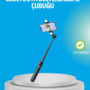 Bluetooth Işıklı Uzaktan Kumandalı Selfie Çubuğu – 130 Cm Yükseklik
