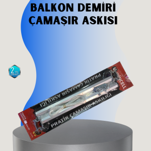 25x60 Balkon Askılığı Kare Demir Uyumlu Hava Dayanıklı Çamaşır Askısı