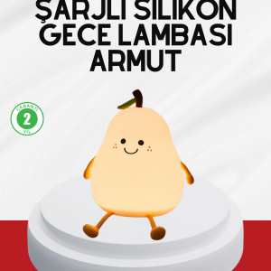 USB Şarjlı Armut Gece Lambası Dokunmatik Renk Değişimli