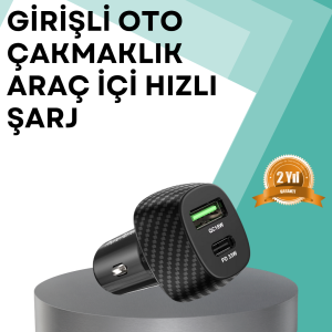 Çift Cihaz Destekli 38W Güçlü Çakmaklık Araç Şarj Cihazı