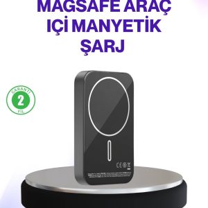 Mıknatıslı Magsafe Uyumlu Araç Tutucu Kablosuz Şarj Destekli