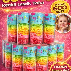 12 Kutu 600 Adet Renkli Lastik Toka Seti Karışık Renkli Saç Lastiği Çocuk ve Kadın Saç Tokası