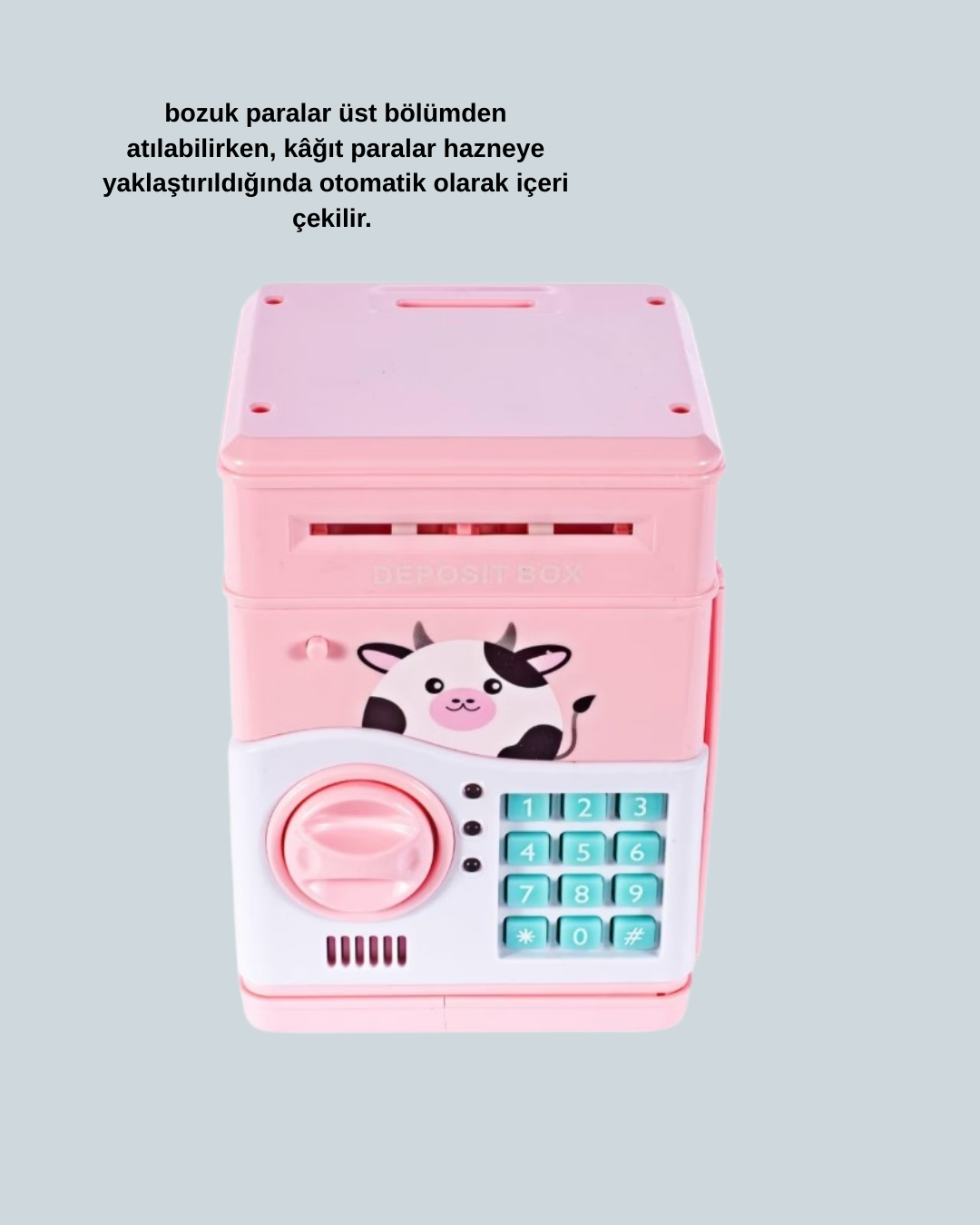Pembe Elektronik Şifreli Otomatik Para Çeken ATM Kumbarası - Görsel 2
